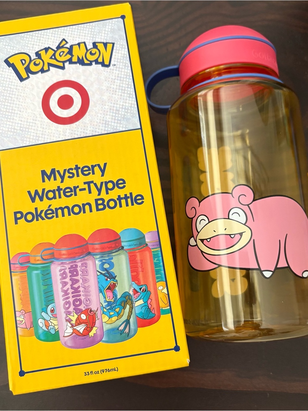 Pokemon Pink & Yellow Slowpoke Mystery Water-Type Bottle